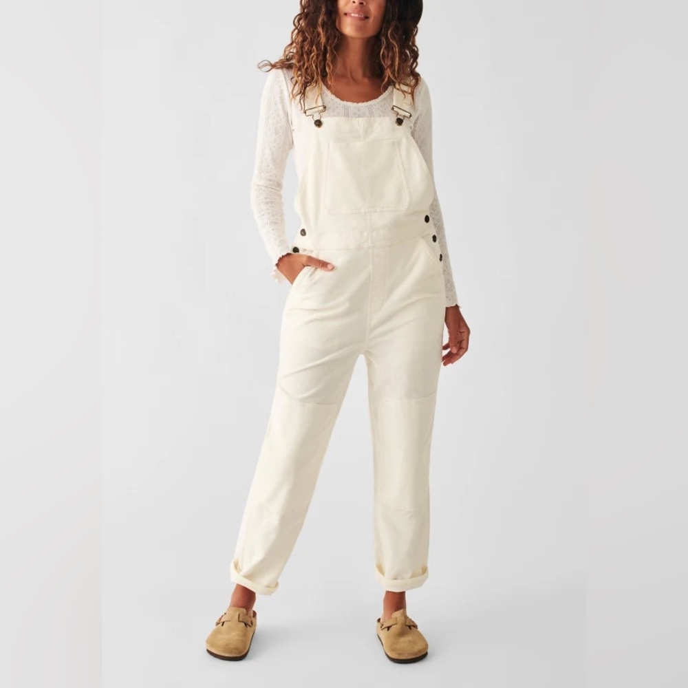 Faherty Cream Women's Overalls